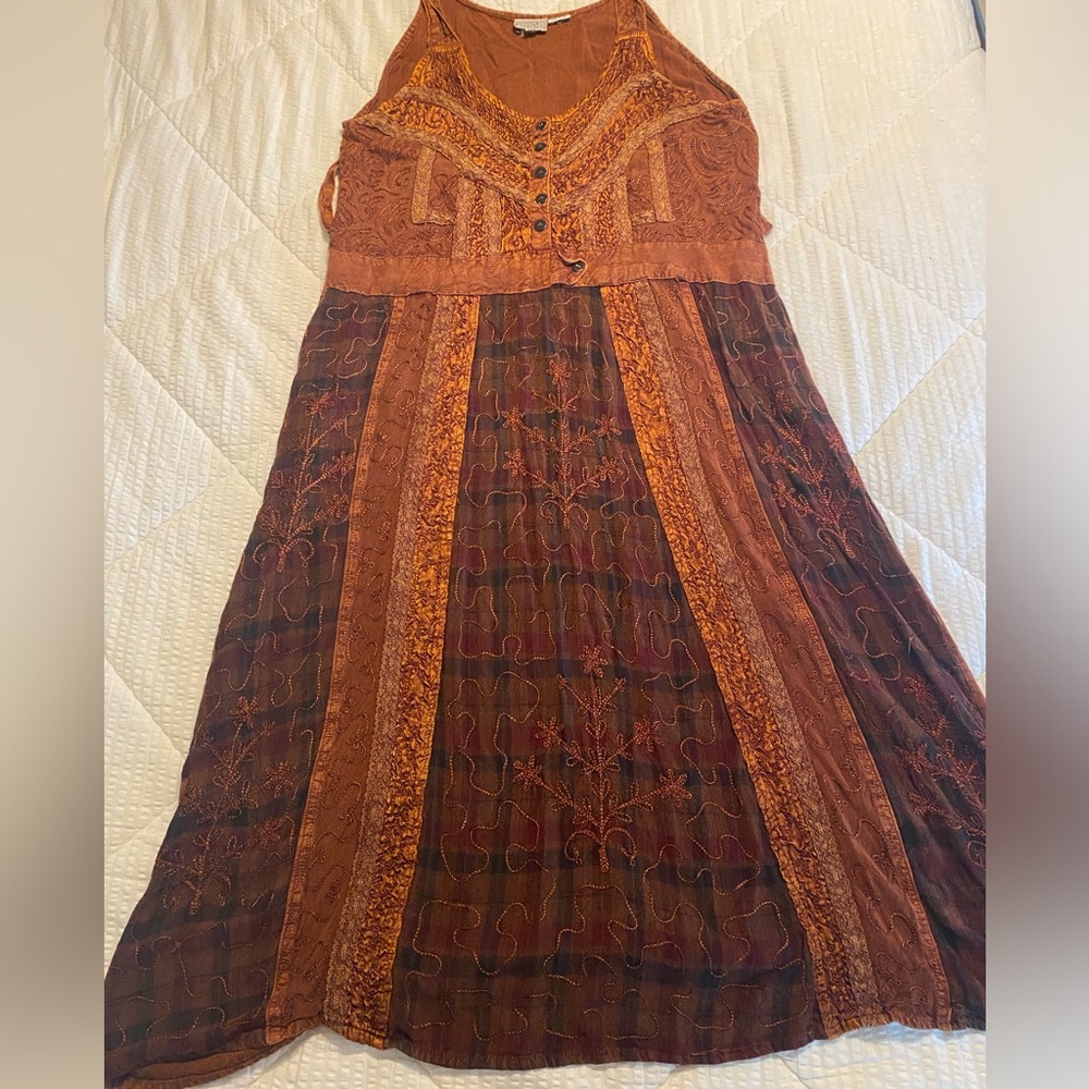 Bohemian Patchwork Sleeveless Dress - Picture 12 of 13